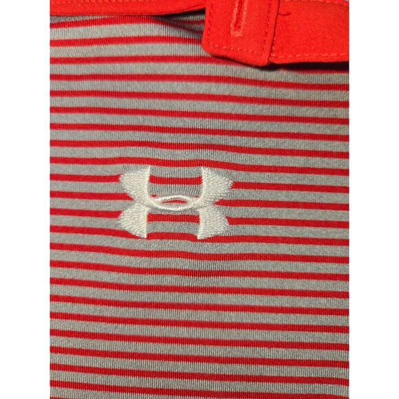 Under Armour Womens Red Striped Polo Small - Picture 6 of 7